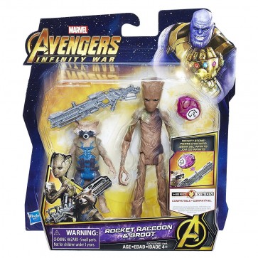 Marvel Avengers Infinity War Rocket Raccoon and Groot Figure 6"